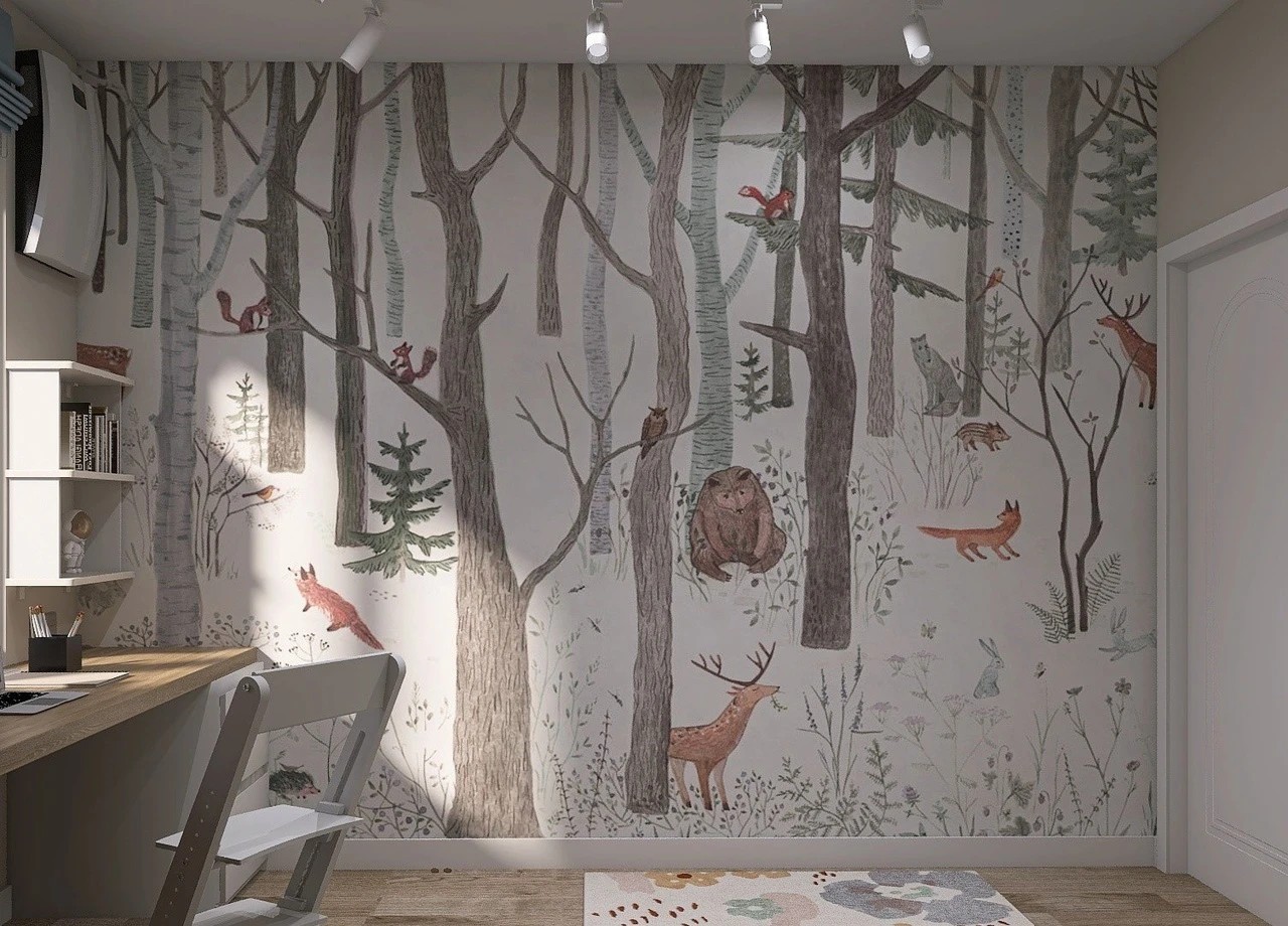 Уютная маленькая детская для девочки первоклашки