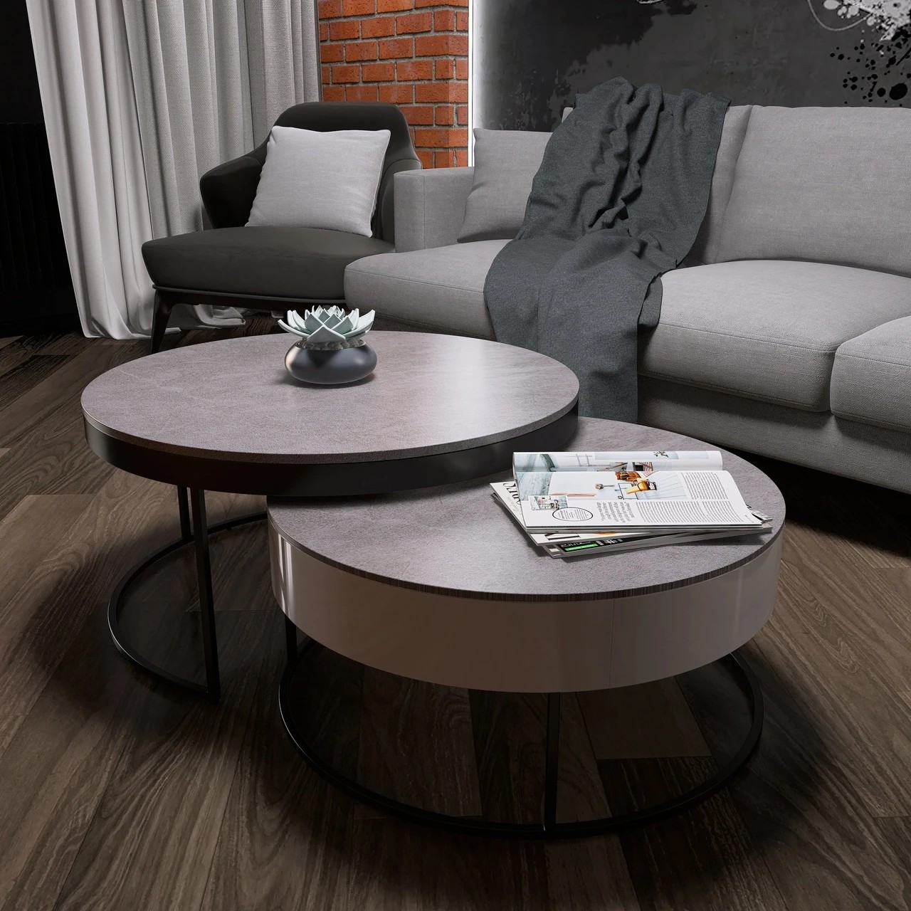 Гостиная в "Лофт" стиле