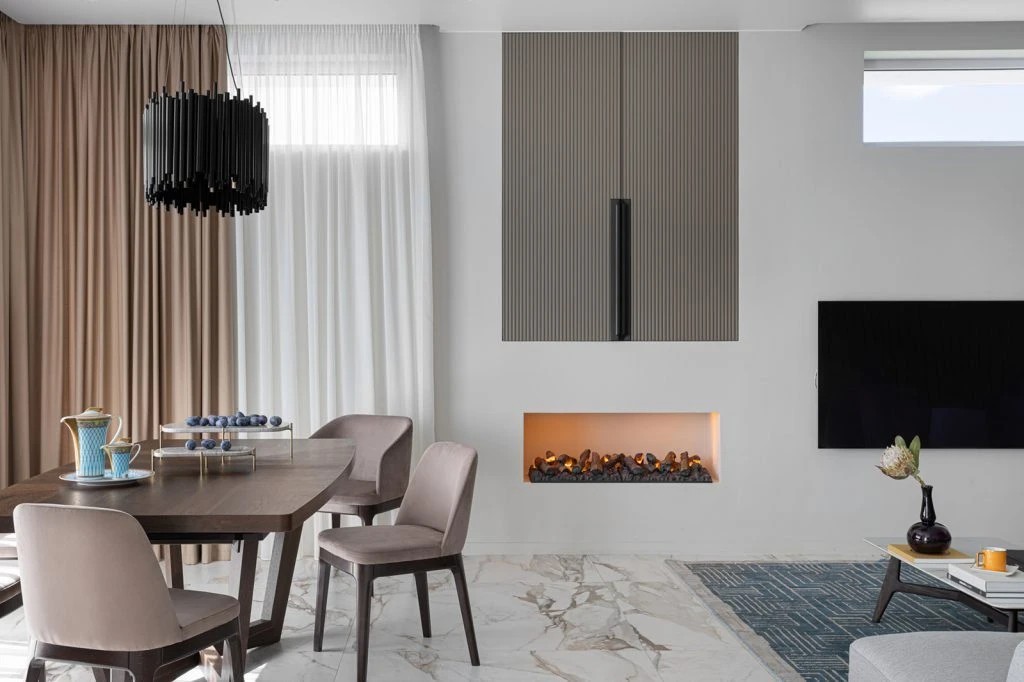 Элегантный интерьер загородного дома для молодой семьи.