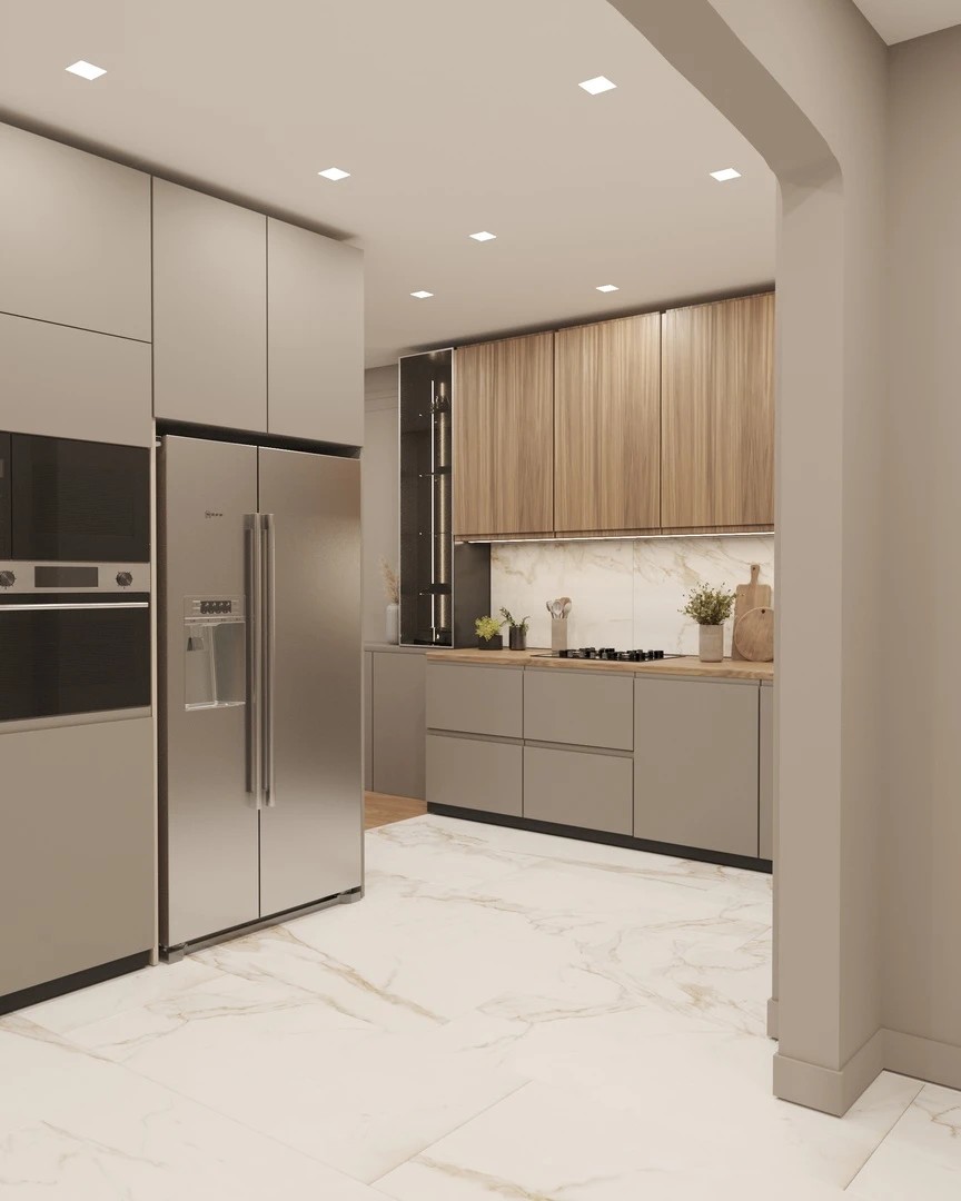 Кухня и зал в современном стиле