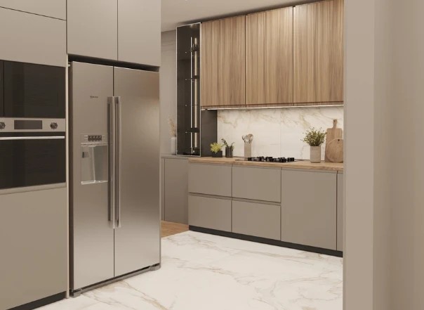 Кухня и зал в современном стиле