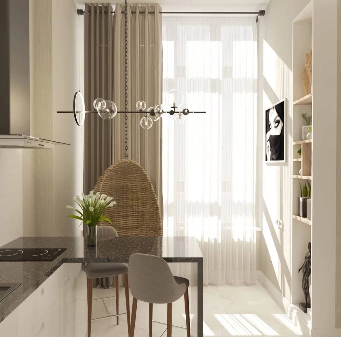 Квартира студия в современном стиле