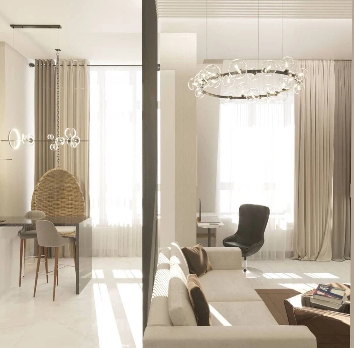 Квартира студия в современном стиле