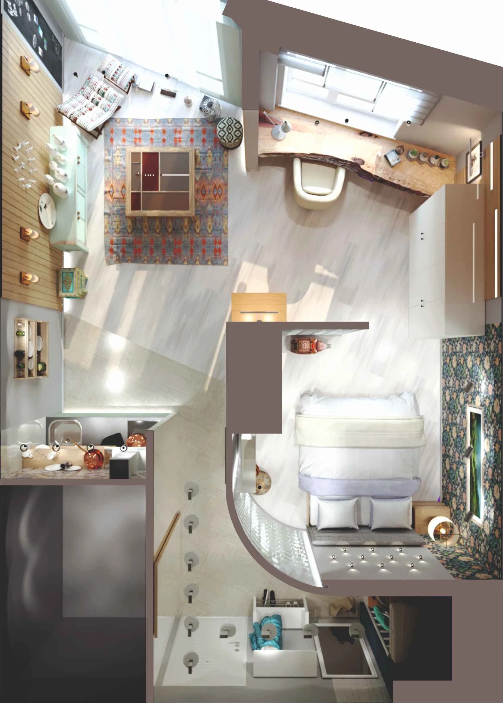 Проект небольшой студии для двоих в Сестрорецке.