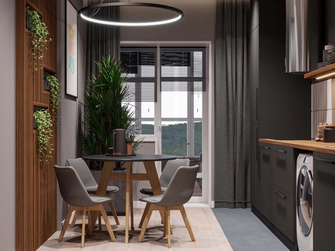 Дизайн интерьера кухни и спальни