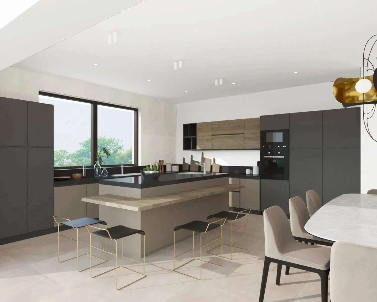 Дизайн интерьера кухни-столовой, Сардиния. Совместно со студией