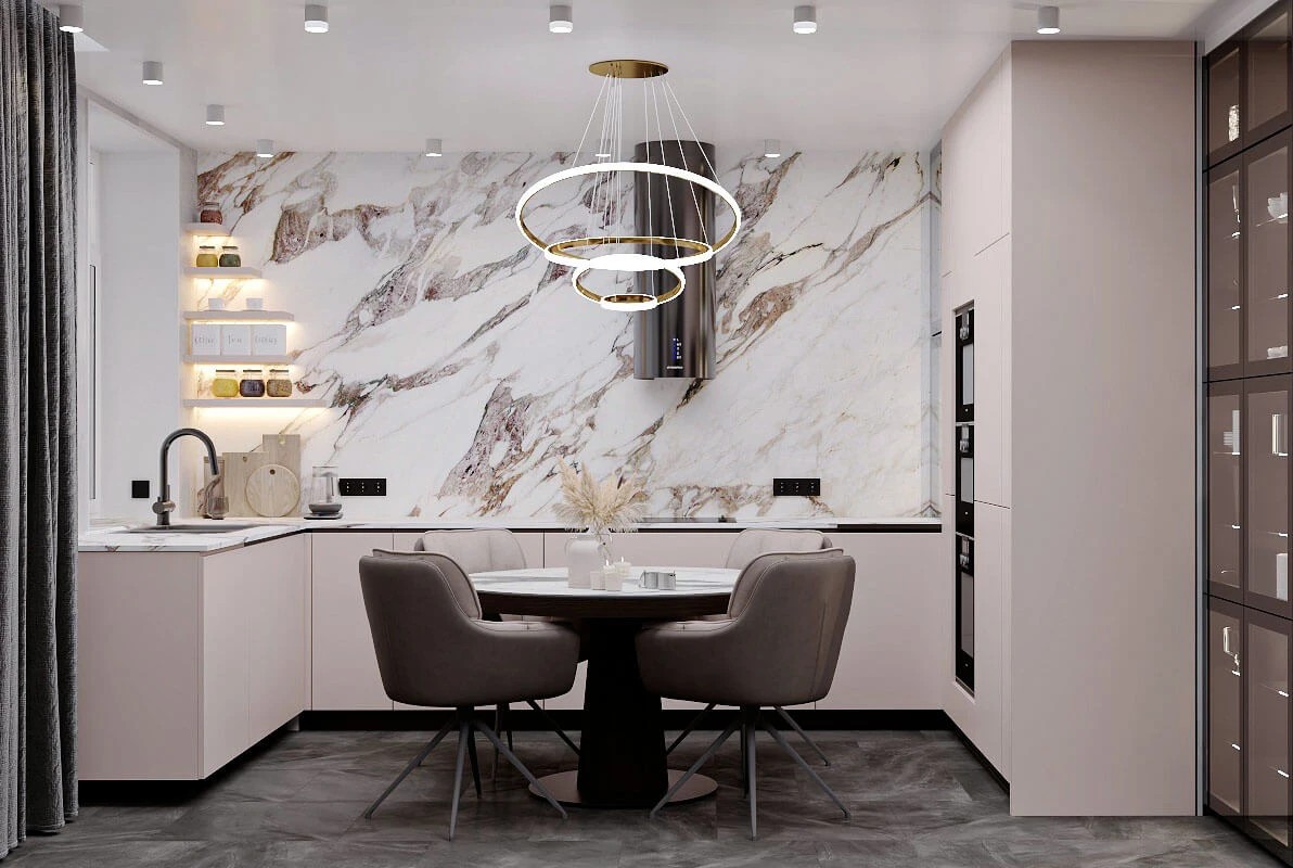 КУХНЯ ГОСТИНАЯ ДЛЯ МОЛОДОЙ ЖЕНЩИНЫ