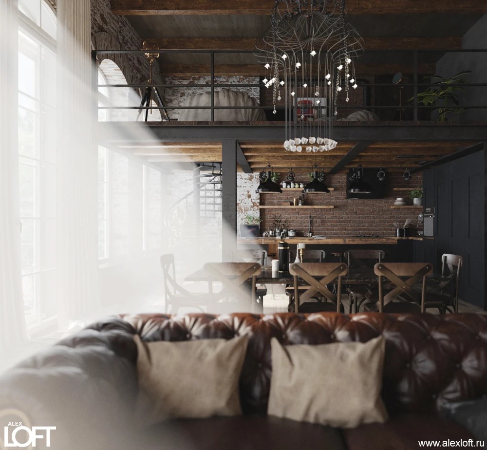 Элитный лофт интерьер в Петербурге
