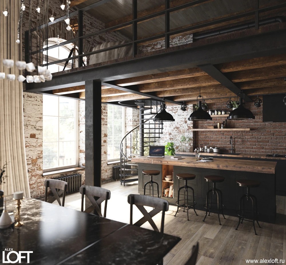 Элитный лофт интерьер в Петербурге