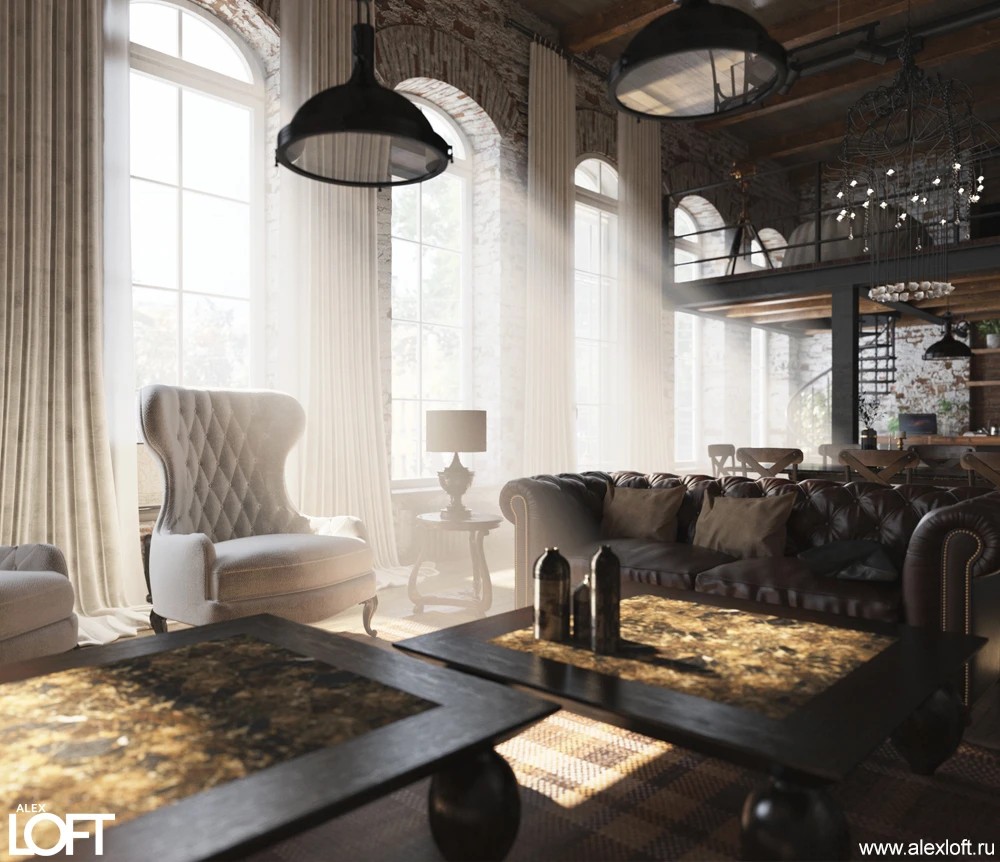 Элитный лофт интерьер в Петербурге