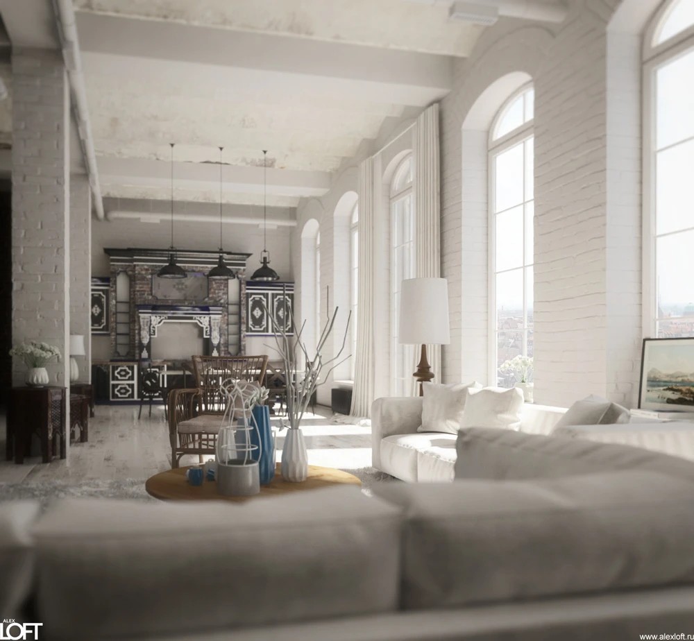 Лофт интерьер апартаментов в Казани