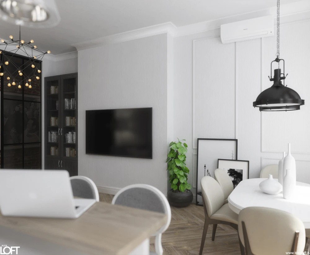 Белоснежная классика и минимализм в интерьере квартиры