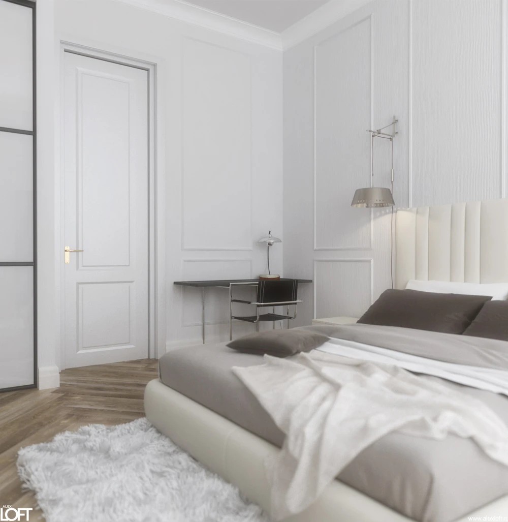 Белоснежная классика и минимализм в интерьере квартиры