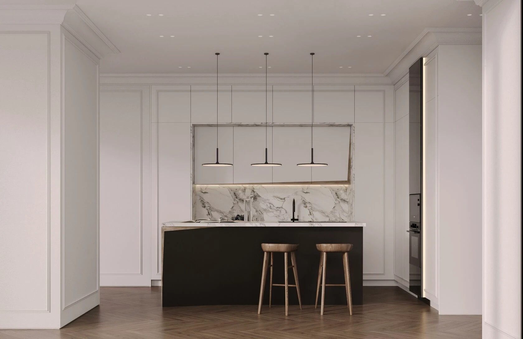 Детальная проработка нестандартной корпусной мебели