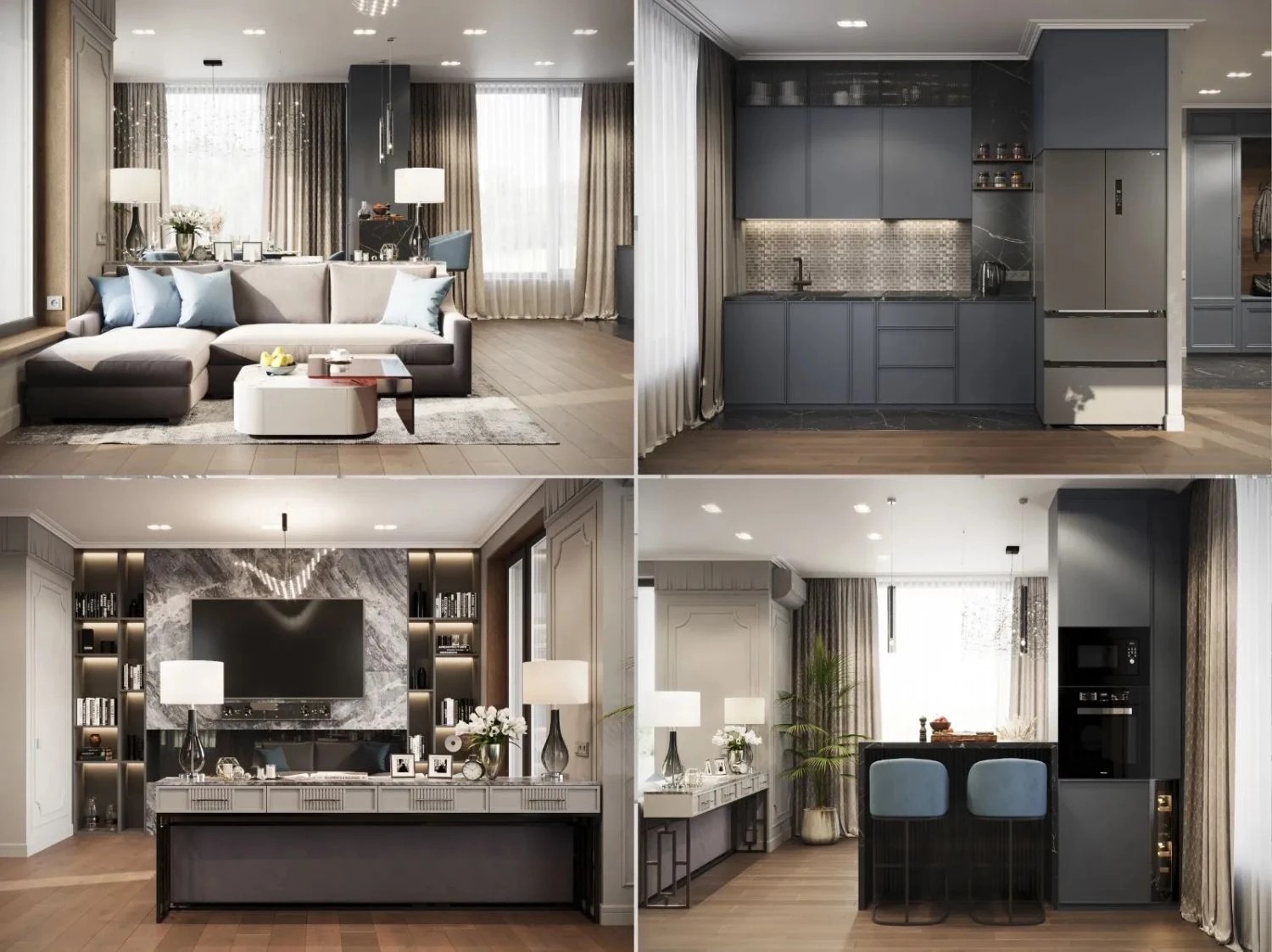 Кухни-гостиные