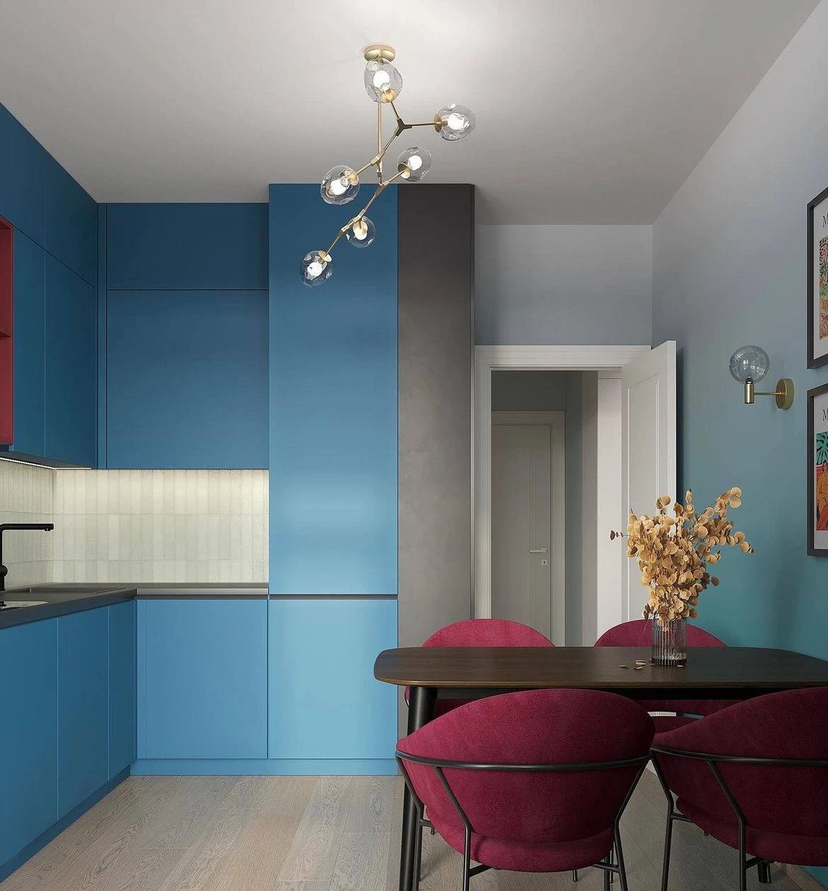 Дизайн кухни в ярких красках