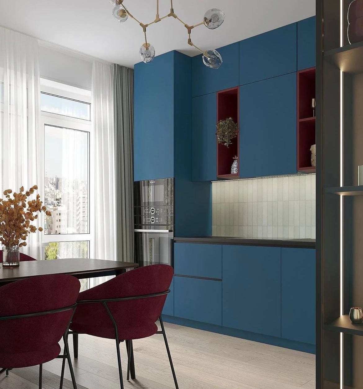 Дизайн кухни в ярких красках