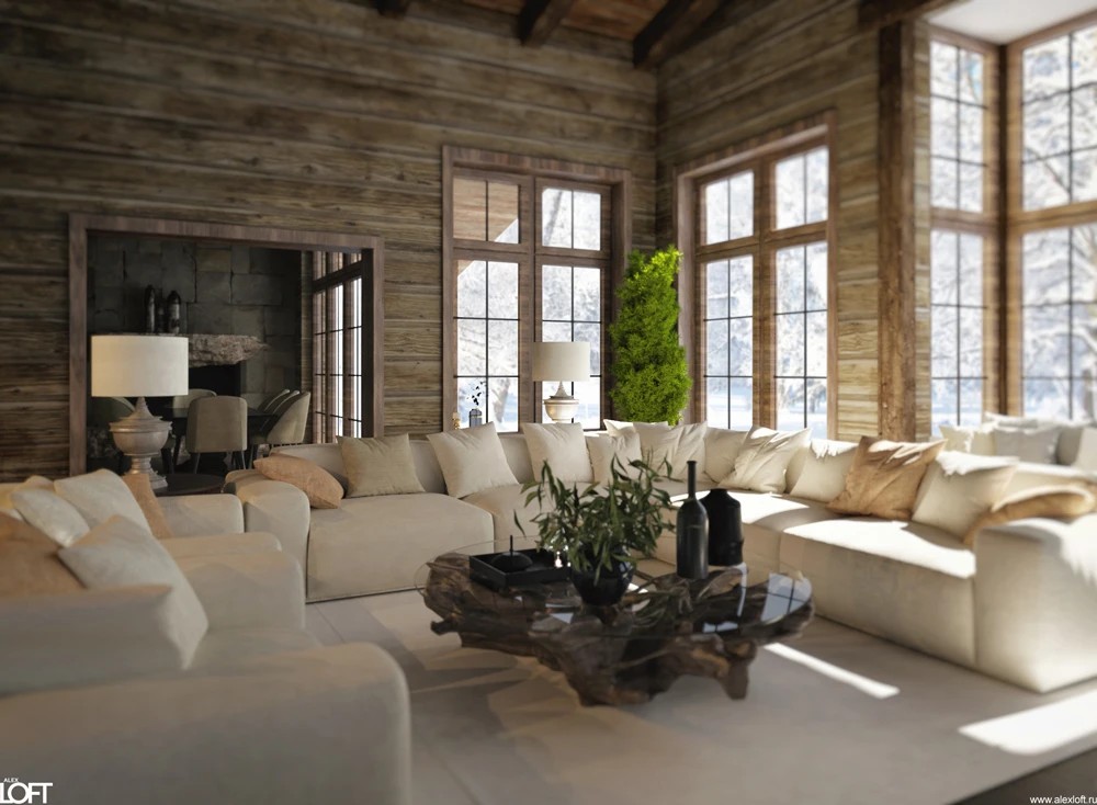 Проект интерьера деревянного дома