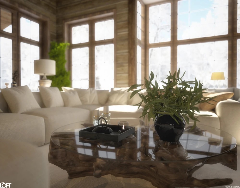 Проект интерьера деревянного дома