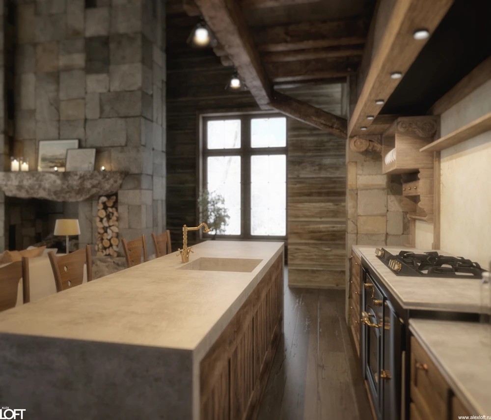 Проект интерьера деревянного дома