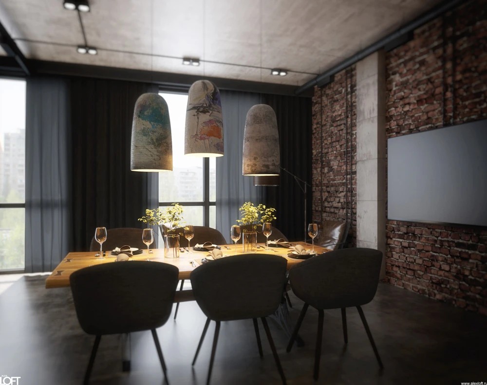 Легкий индустриальный лофт интерьер в «трешке»