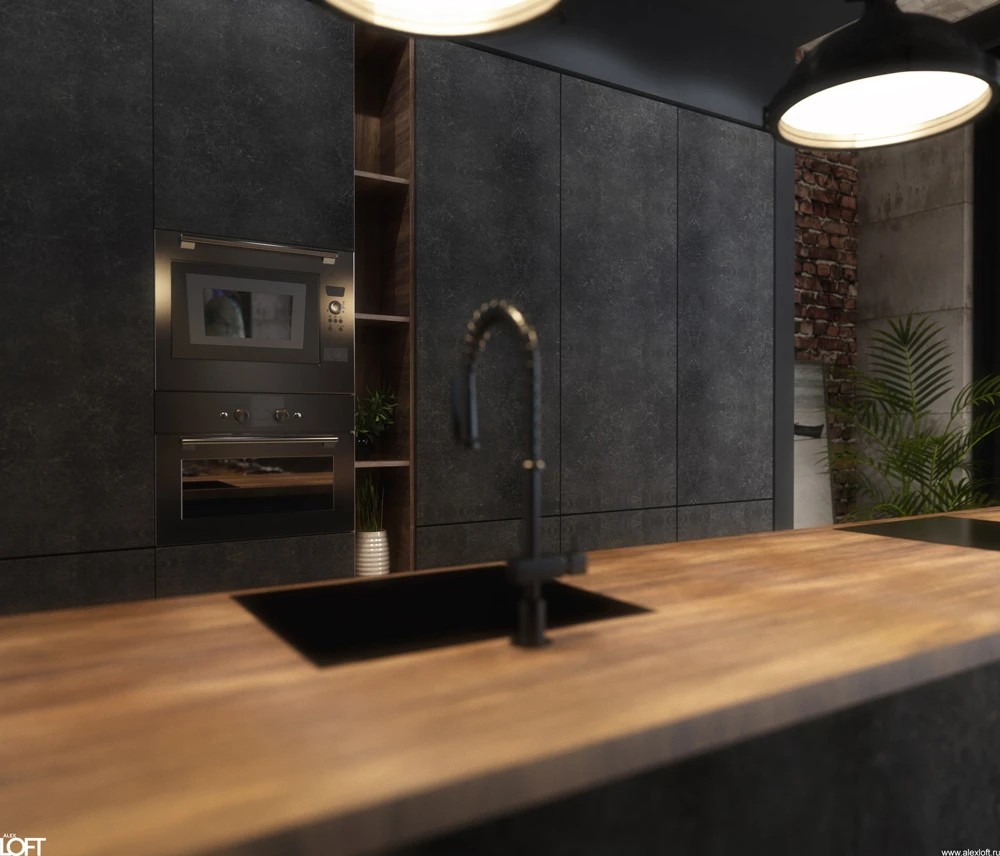 Легкий индустриальный лофт интерьер в «трешке»