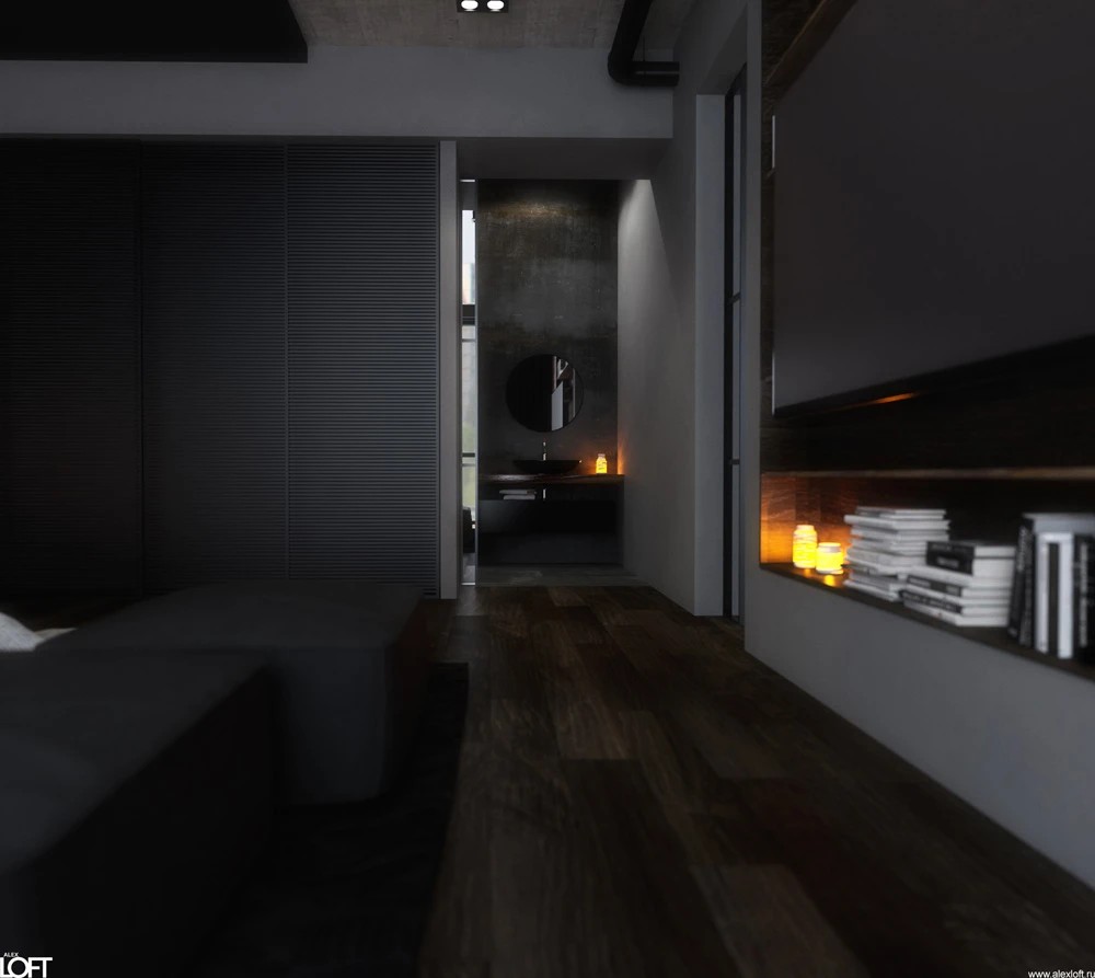 Легкий индустриальный лофт интерьер в «трешке»