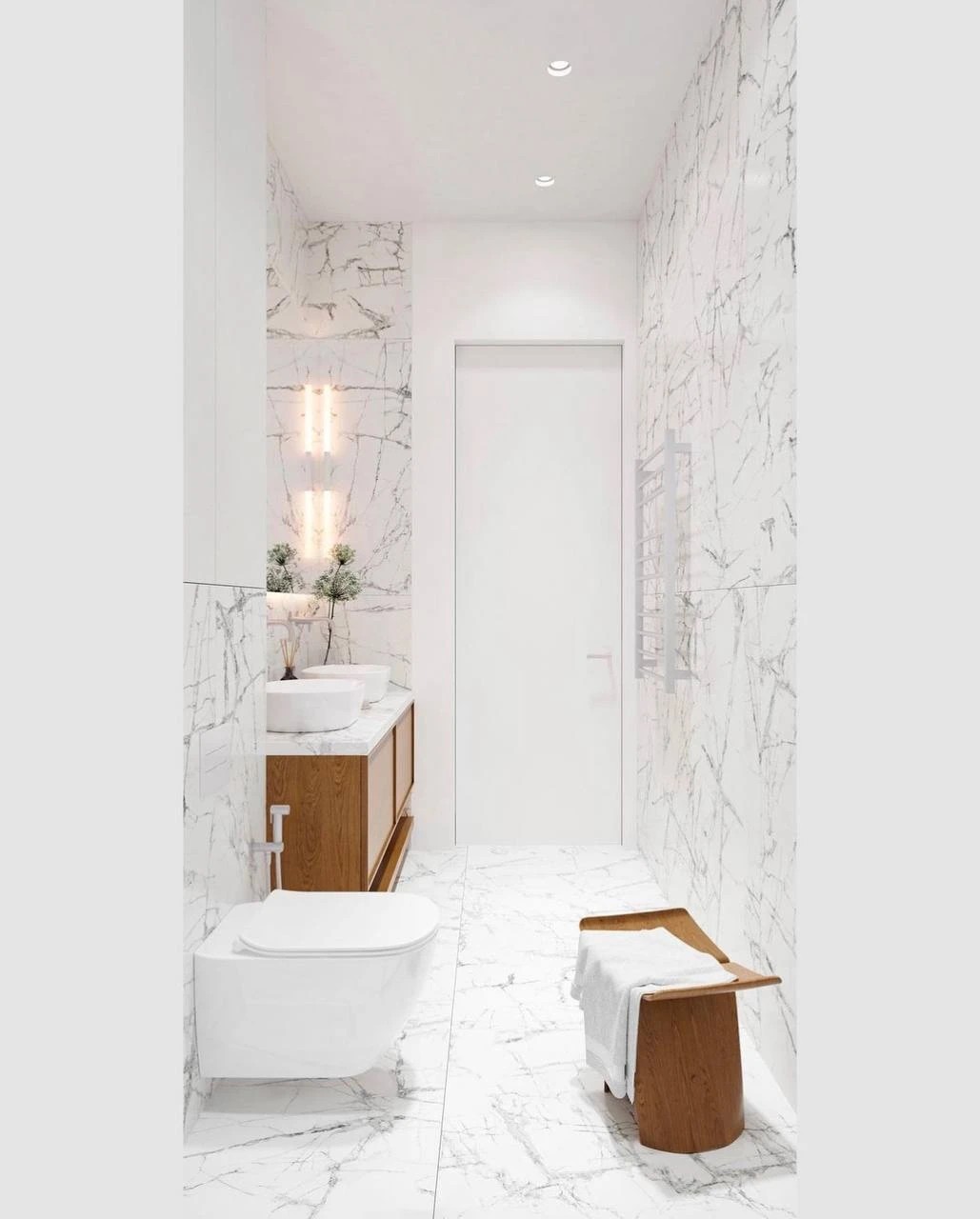 Воздушная минималистичная ванная комната