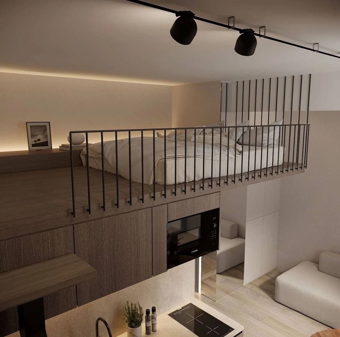 Студия с антресольным этажом