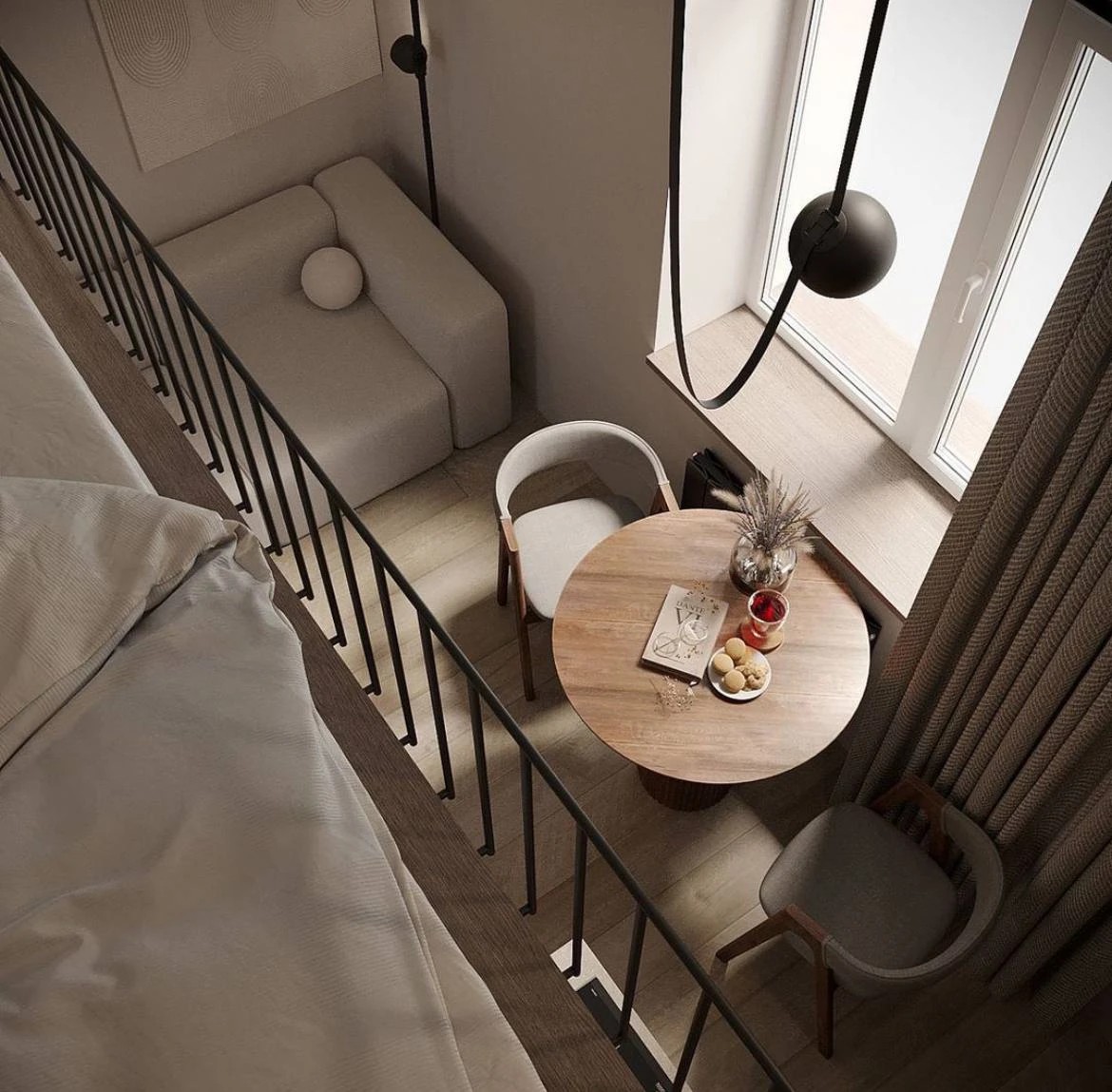 Студия с антресольным этажом