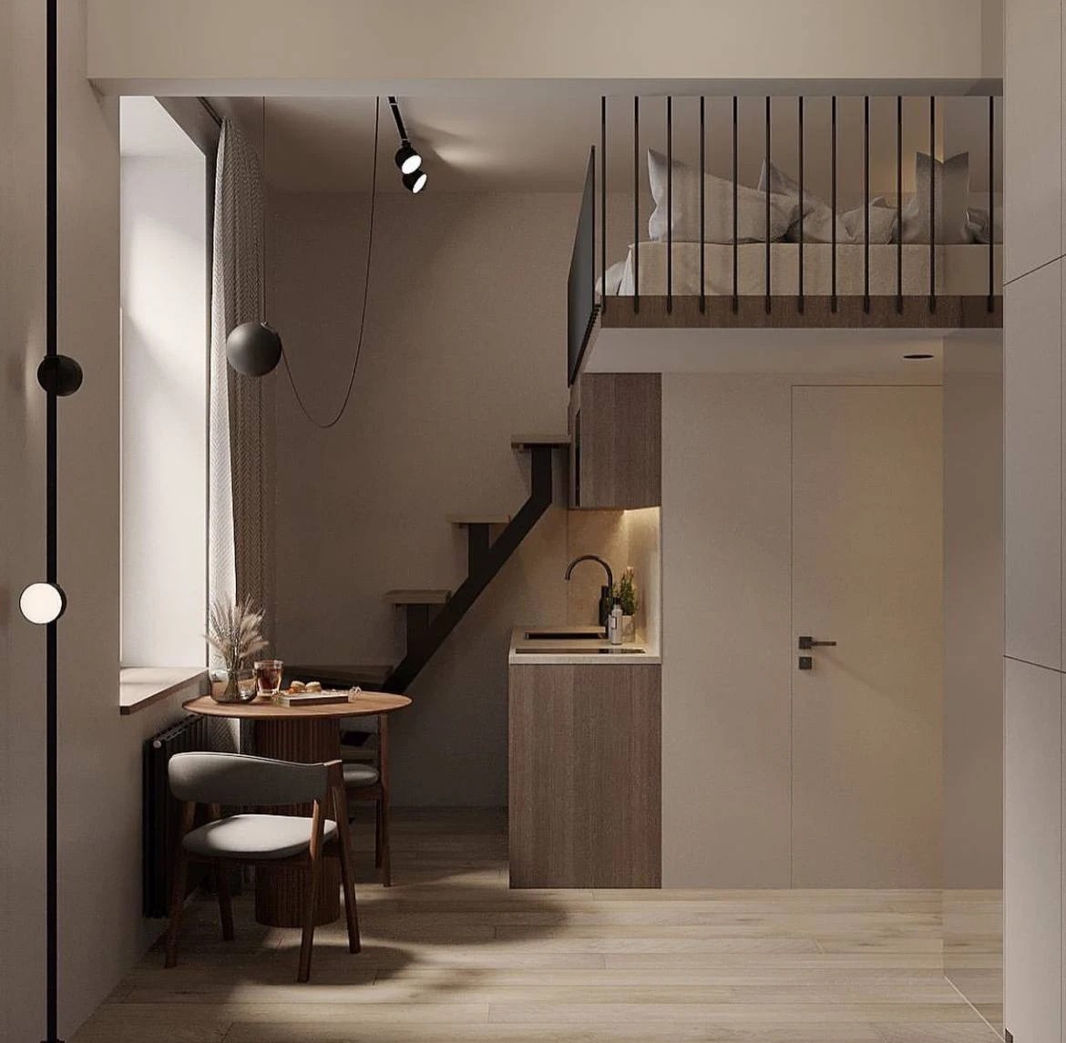 Студия с антресольным этажом