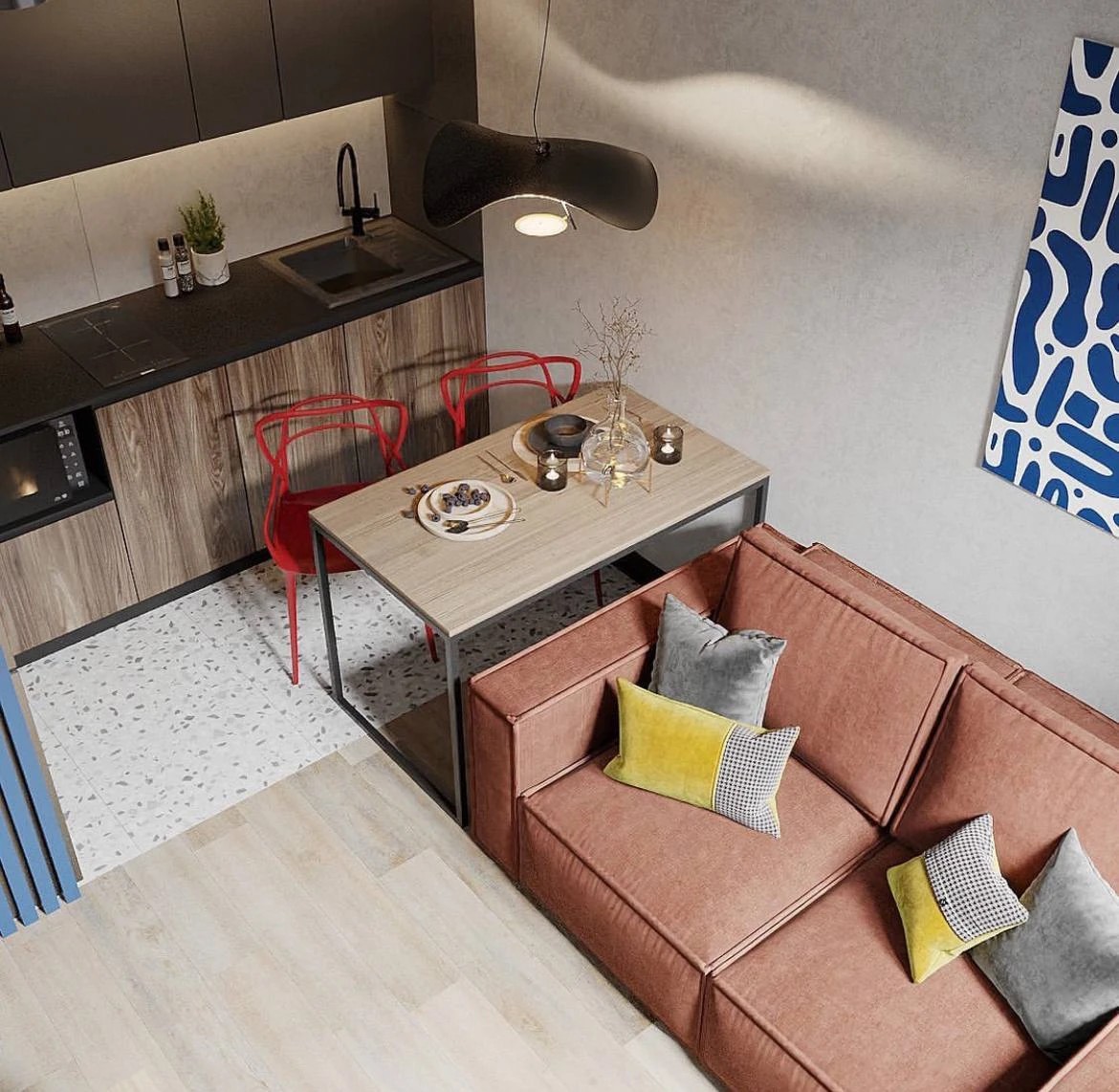 ЖК Палацио. Крошка кухня-гостиная