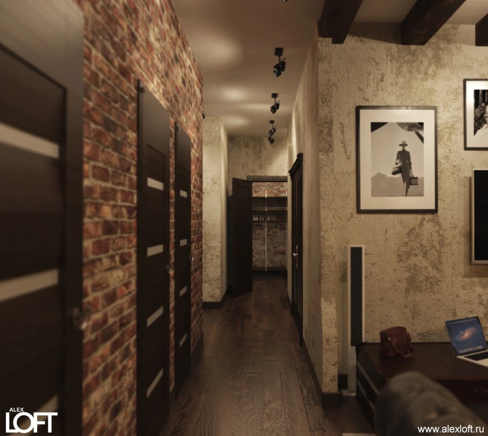 Интерьер квартиры в стиле лофт, Москва