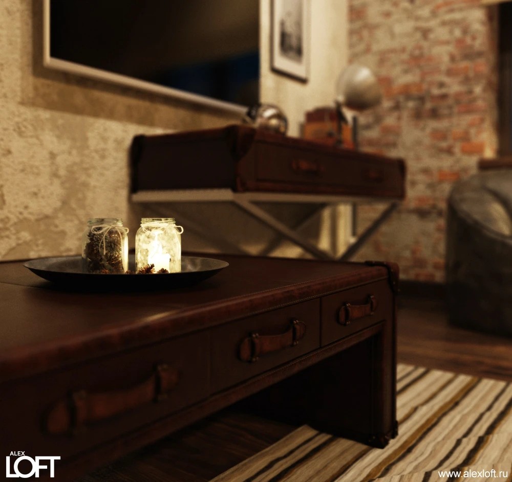 Интерьер квартиры в стиле лофт, Москва