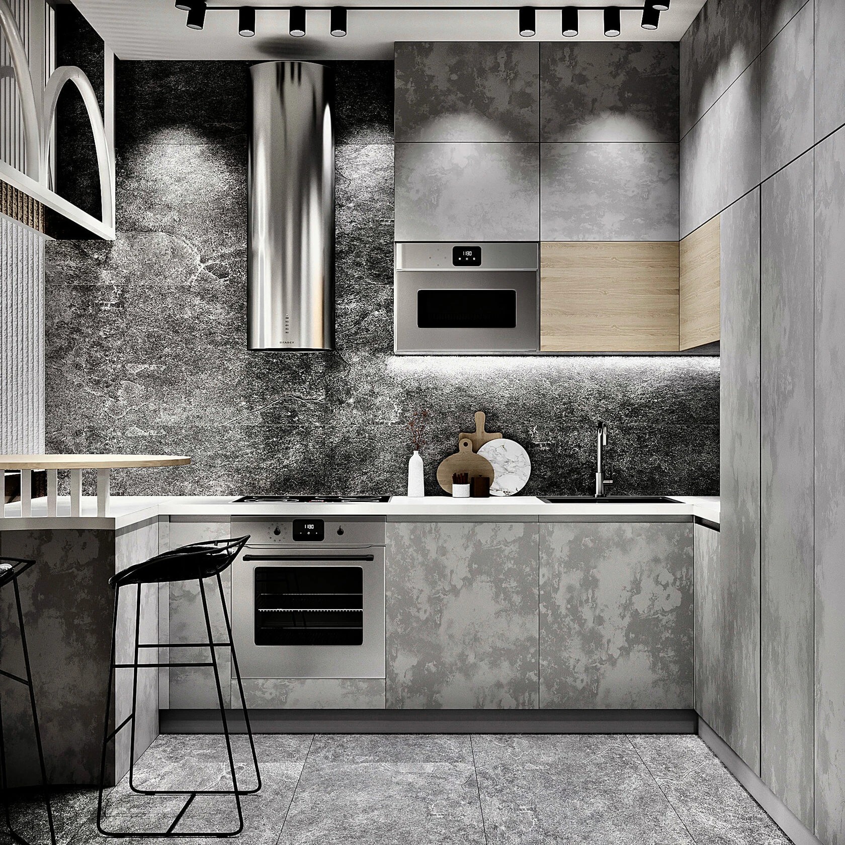 Монохромный дизайн квартиры в ЖК «Русский дом»