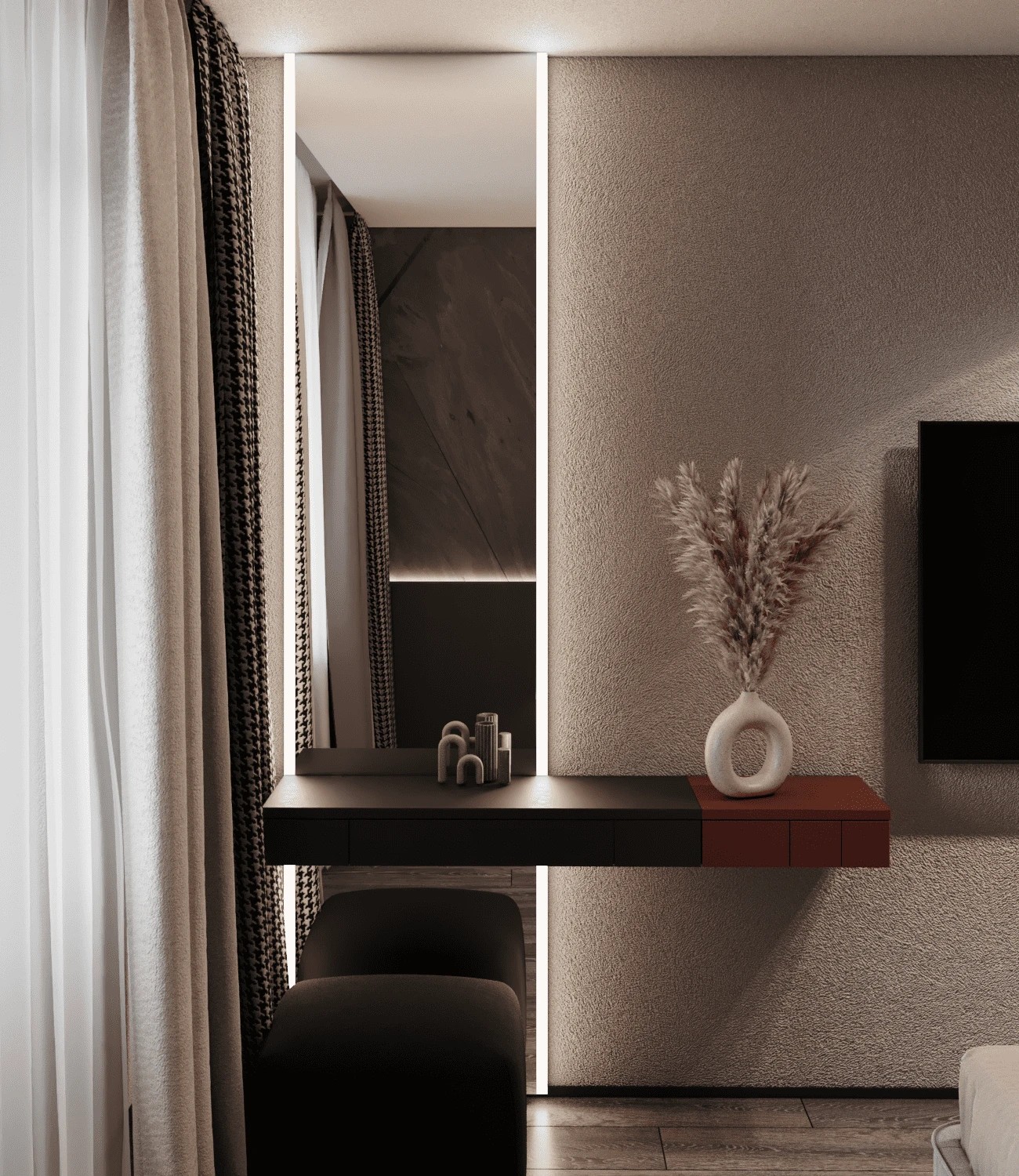 Монохромный интерьер квартиры в ЖК Лыжный