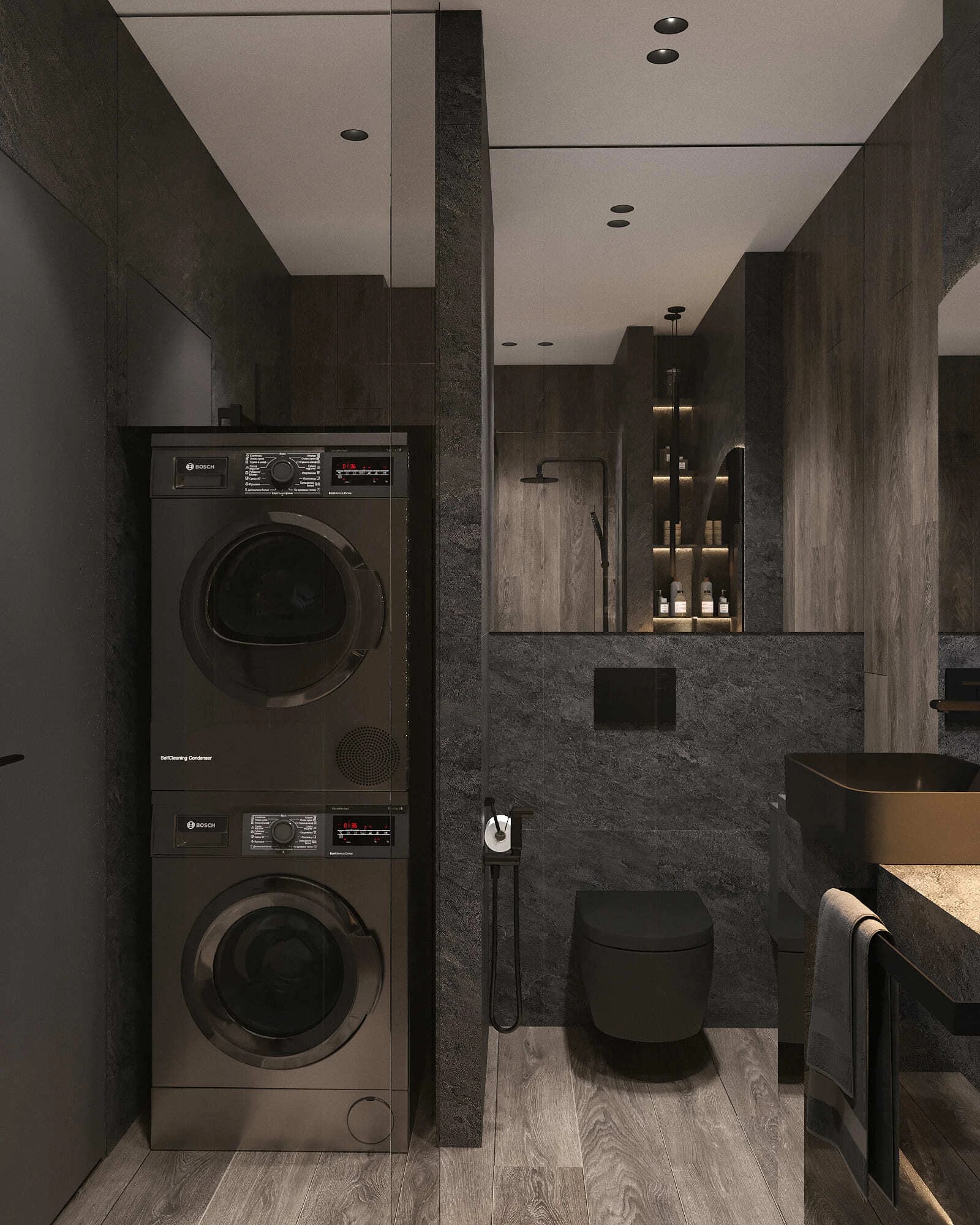 Монохромный интерьер квартиры в ЖК Лыжный