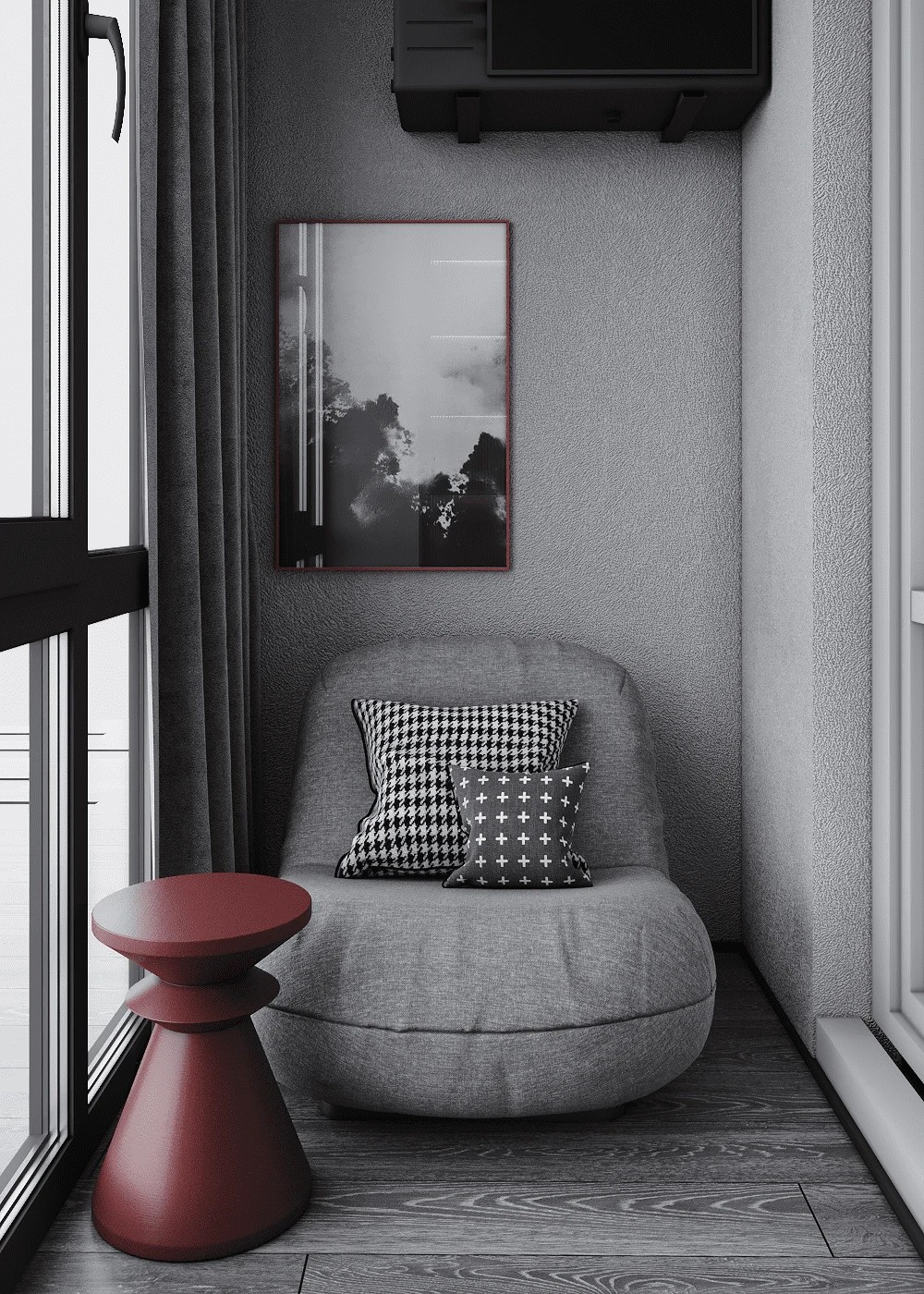 Монохромный интерьер квартиры в ЖК Лыжный