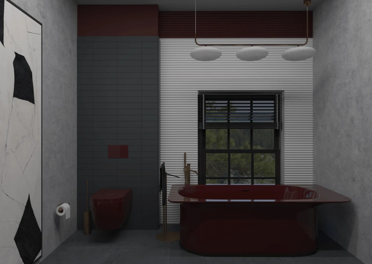 ДИЗАЙН ИНТЕРЬЕРА САНУЗЛА  В ЗАГОРОДНОМ ДОМЕ