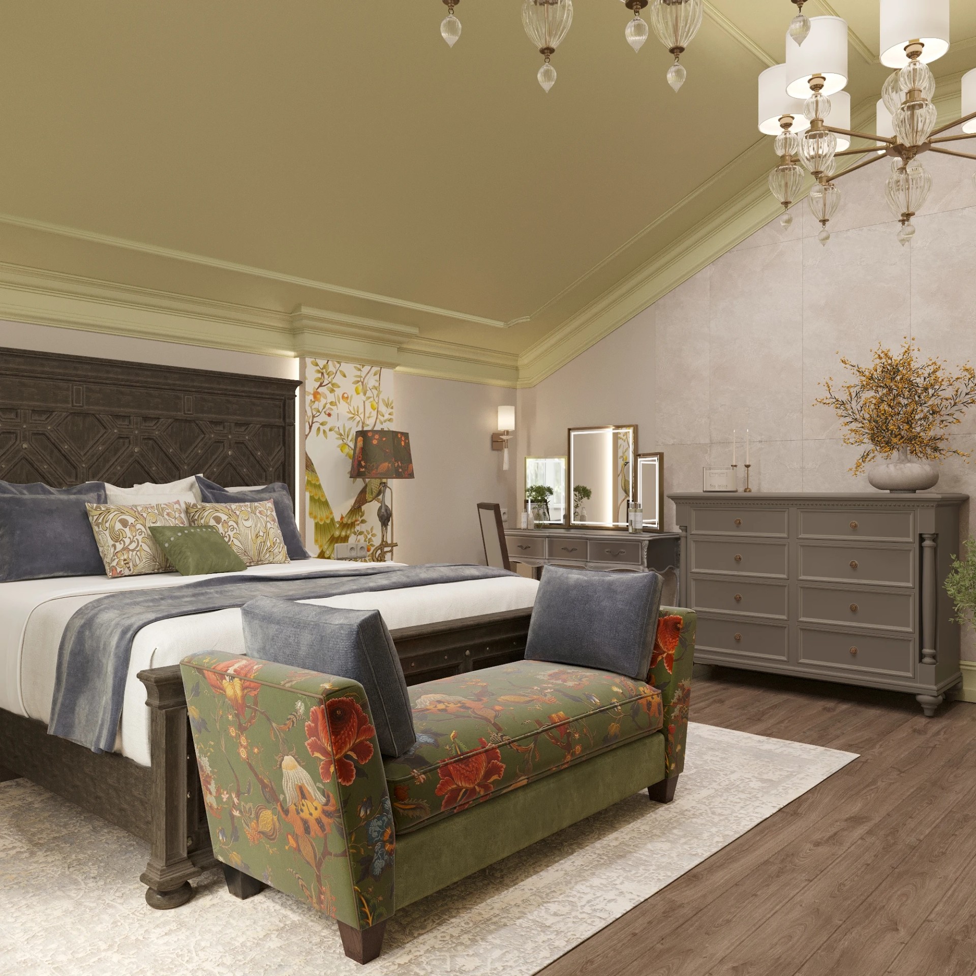 СПАЛЬНЯ В АНГЛИЙСКОМ СТИЛЕ