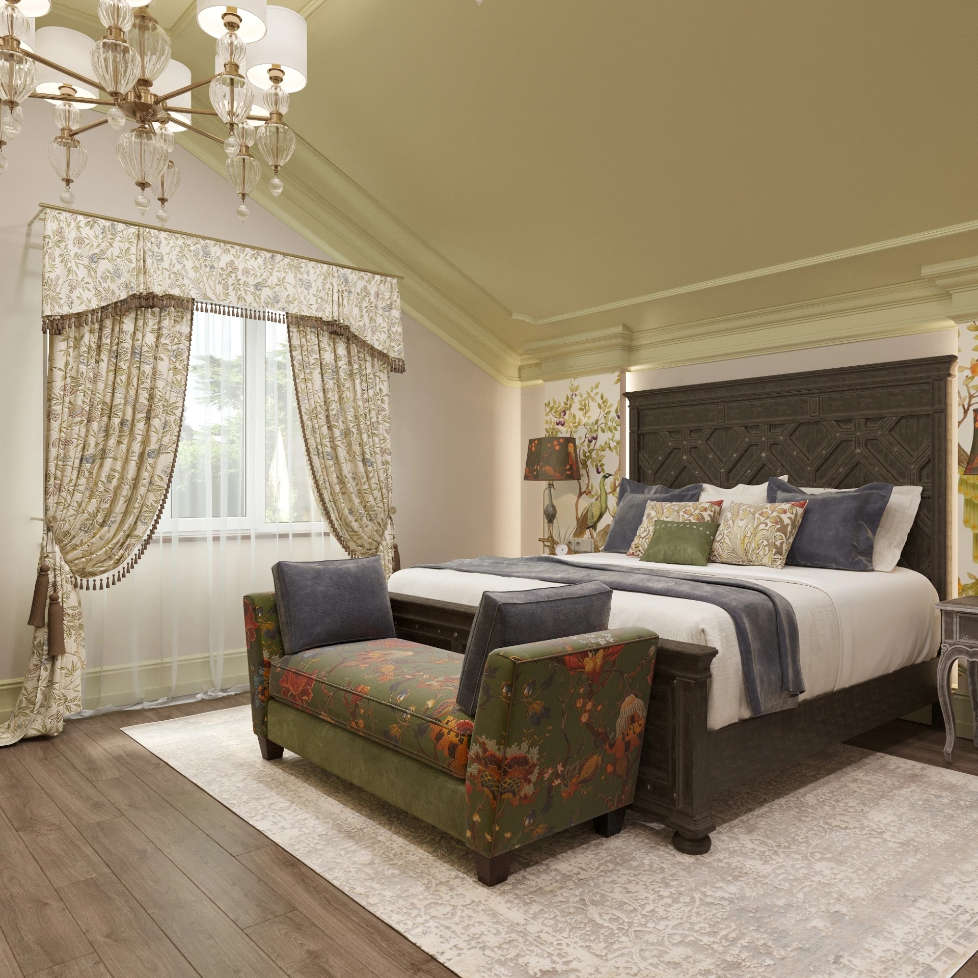 СПАЛЬНЯ В АНГЛИЙСКОМ СТИЛЕ