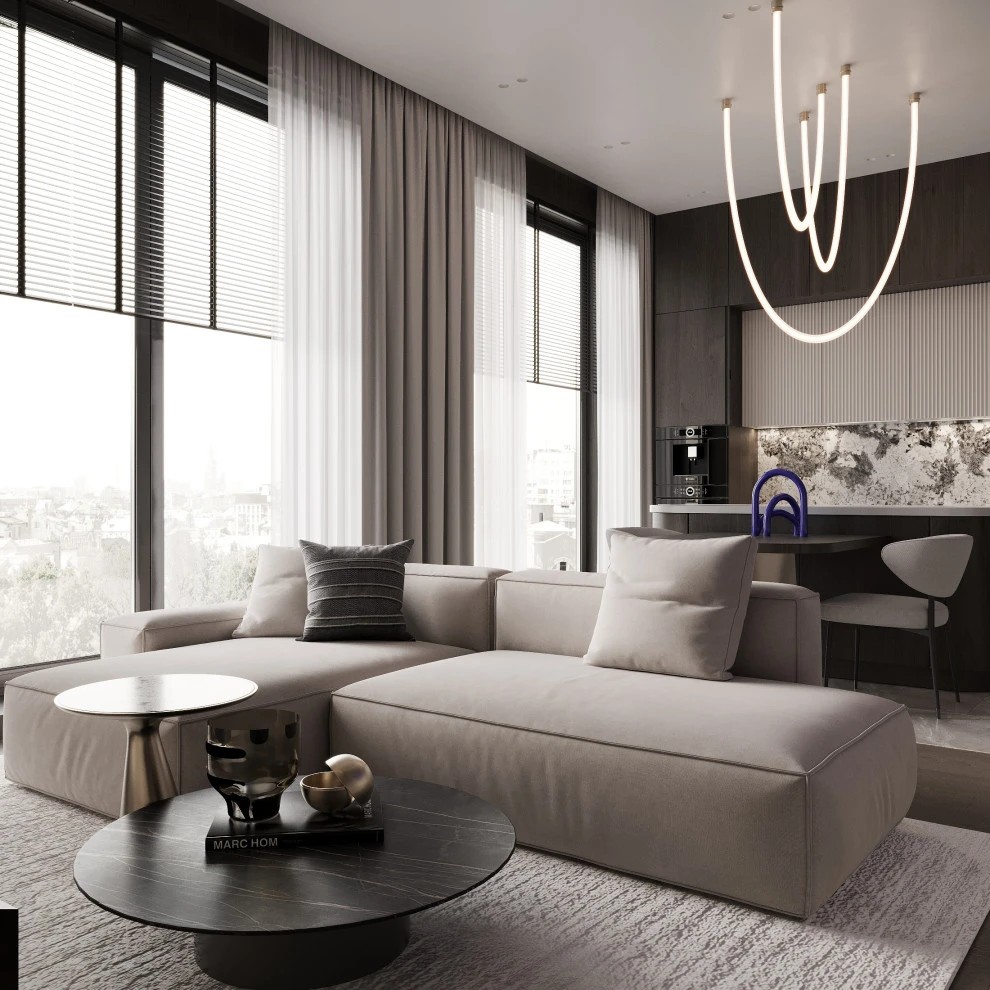 Интерьер кухни-гостиной