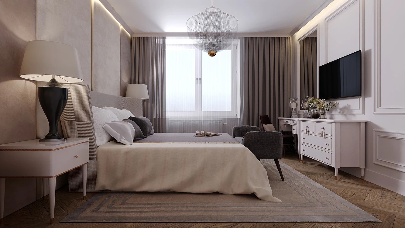 Спальня в современной классике