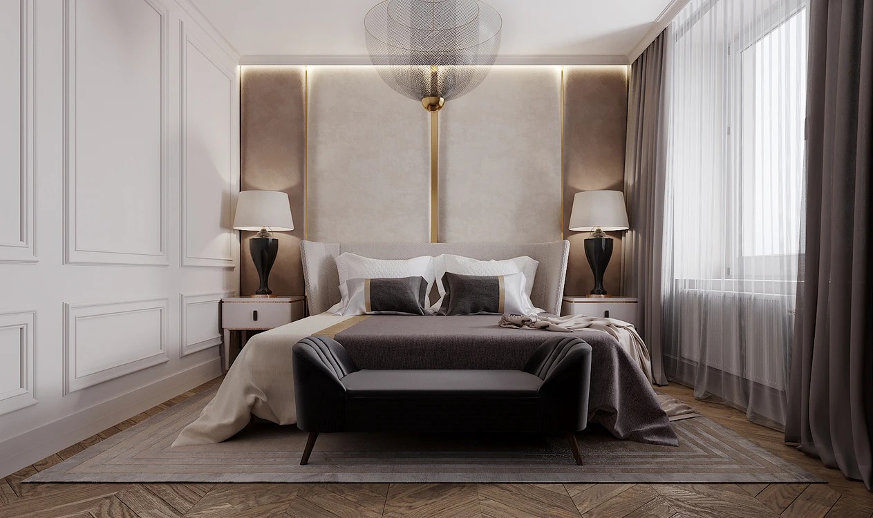 Спальня в современной классике