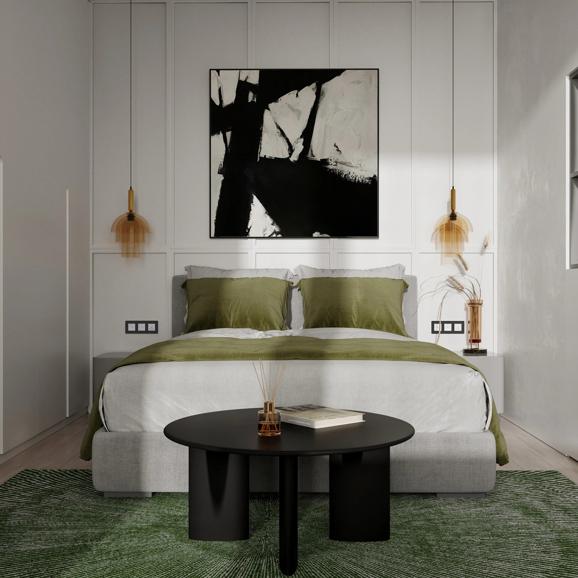 Studio apartment with bright accents