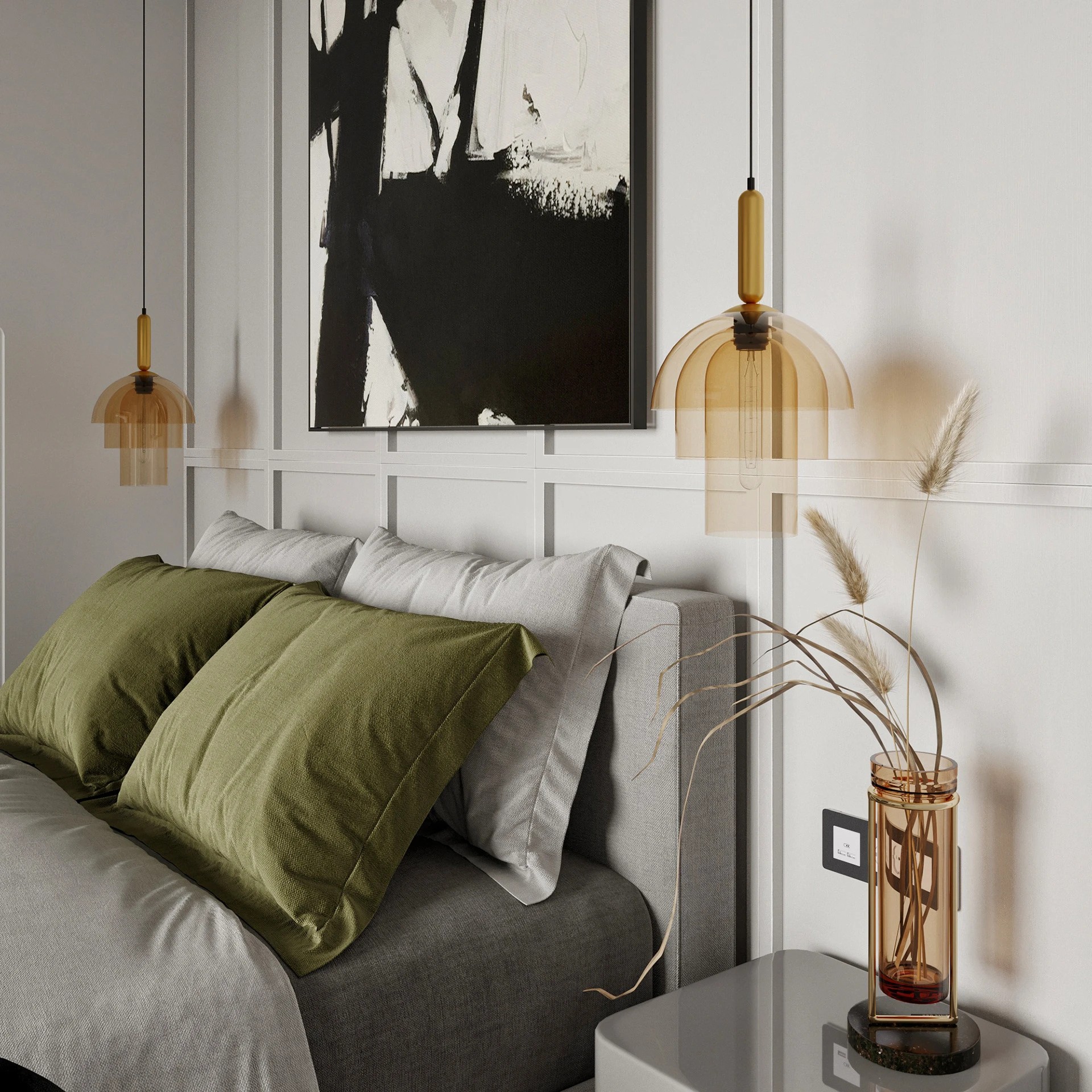 Studio apartment with bright accents