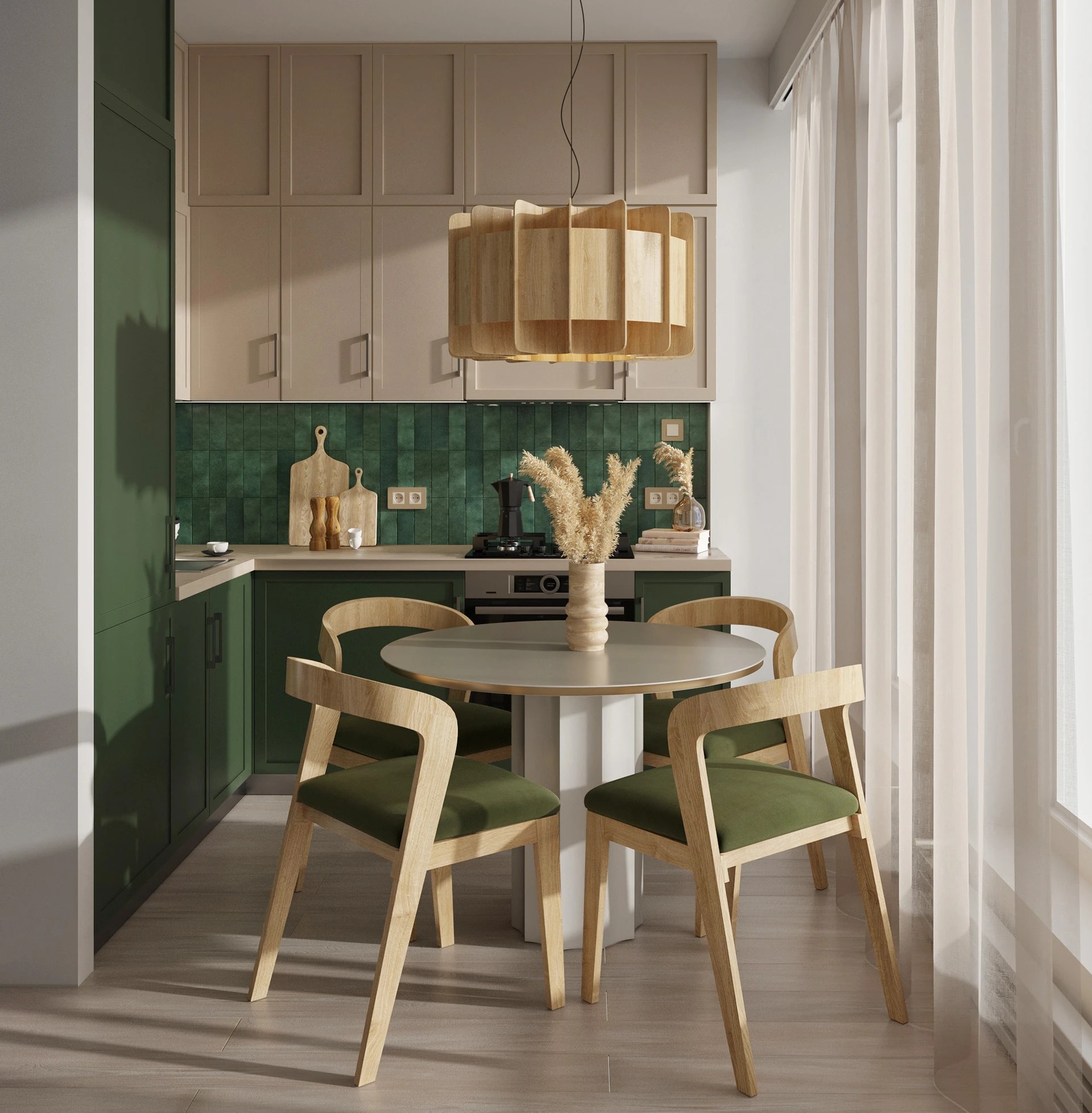 Studio apartment with bright accents