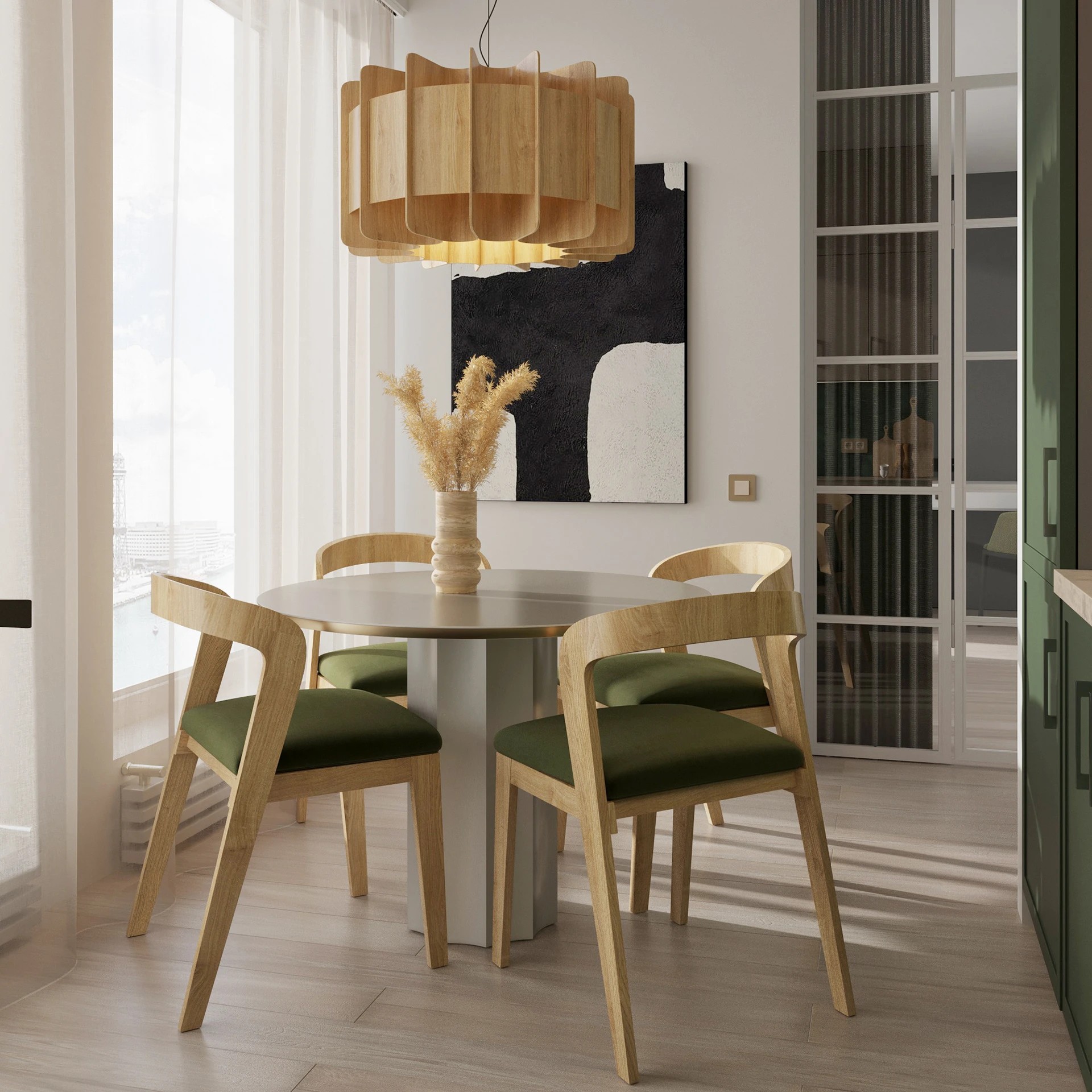 Studio apartment with bright accents