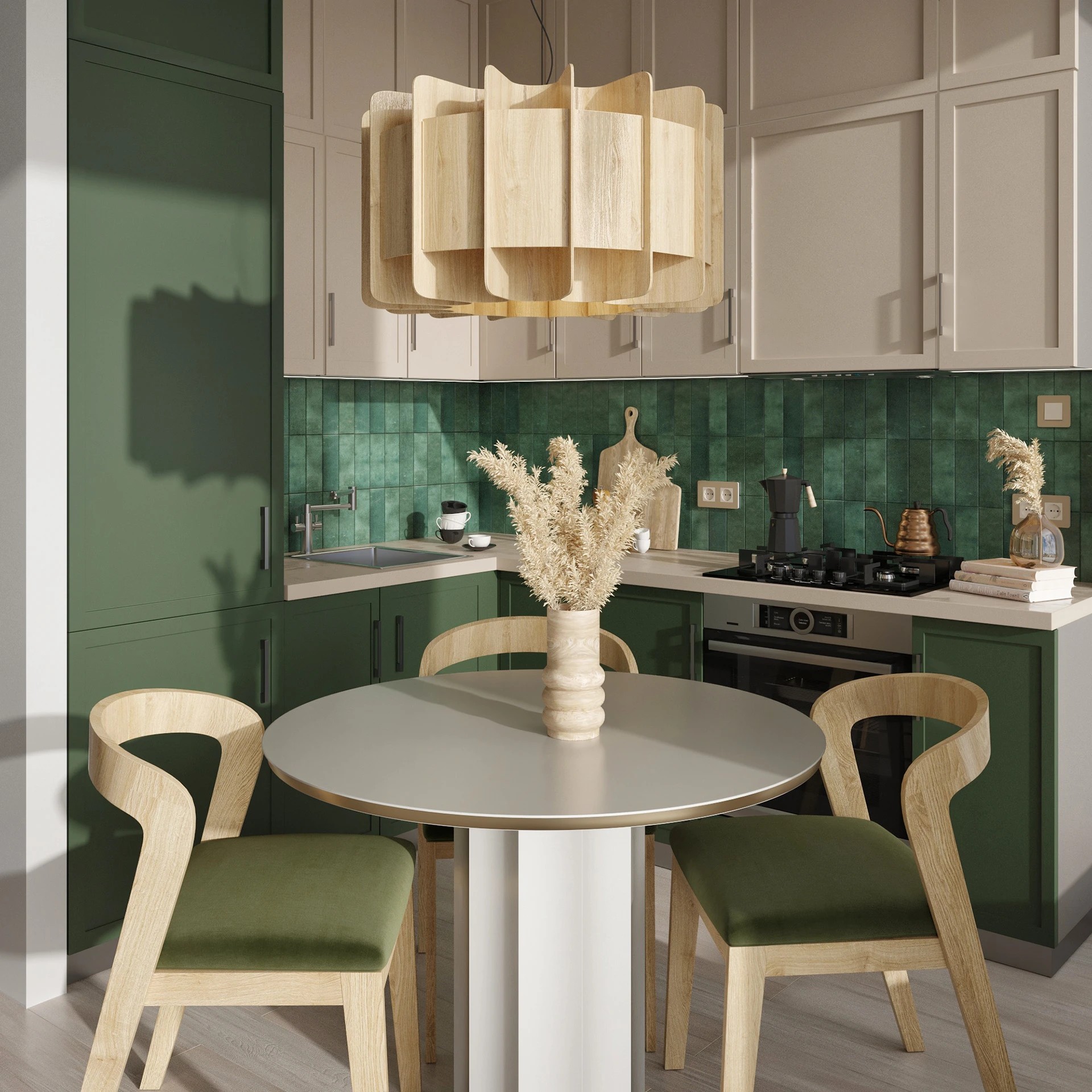 Studio apartment with bright accents