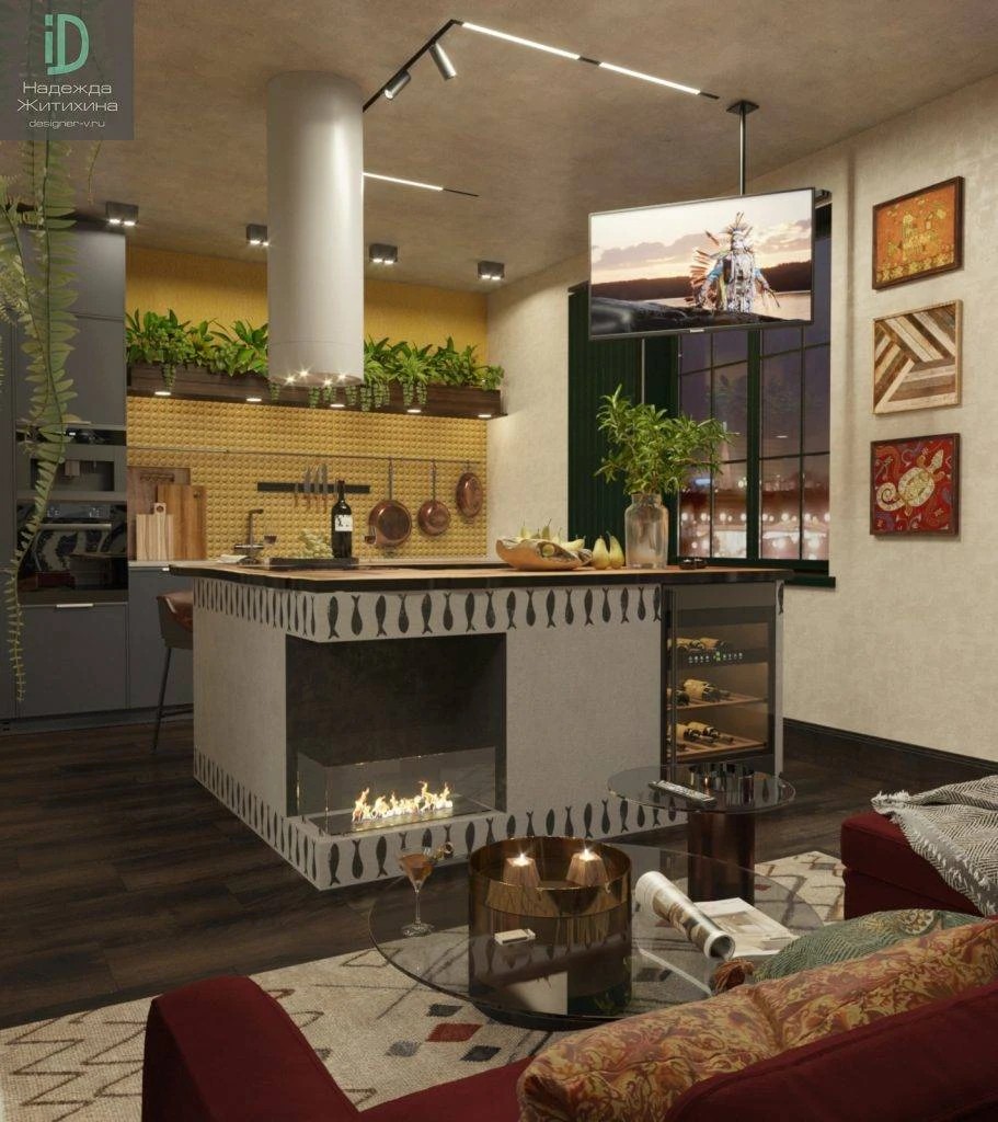 Кухня-столовая-гостиная